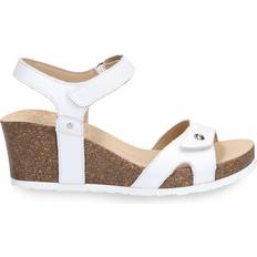 Panama Jack Slippers & Sandals Panama Jack Womenss Julia B1 Wedge White Leather Sandals