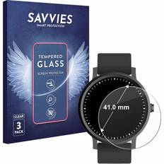 Savvies Panzerglas Hartglas Displayschutz, Smartwatch Schutzfolie, Transparent