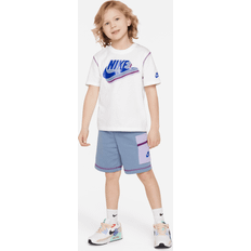 Nike S Other Sets Nike Sportswear Reimagine Little Kids' French Terry Shorts Set in Blue, 86M034-U9E