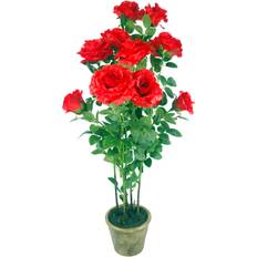 Leaf Rose Tree Large Red/Green Artificial Plant