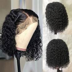 Women Extensions & Wigs Sweetgirl 13x4 Lace Front Curly Bob Wig 12 inch Natural Black