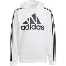 Adidas M - Men - Winter Jackets Clothing adidas Men's Essentials Fleece 3 Stripes Logo Hoodie - White/Black