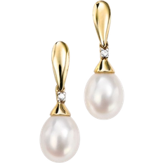 Elements Drop Earrings - Gold/Pearls/Diamonds