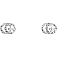 Women Earrings Gucci Running Stud Earrings - White Gold/Diamonds