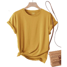 Shein LUNE Plus Size Women's Solid Color Simple Short Sleeve T-Shirt