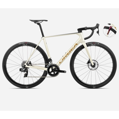 XL Road Bikes Orbea Orca M31e Team 2024 Carbon Road Bike - Ivory White/Burgundy Men's Bike