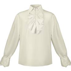 Veishet Middle Ages Long Sleeve Ruffle Collar Shirt Cosplay Costume