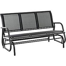 Black Outdoor Rocking Chairs Garden & Outdoor Furniture OutSunny 3-Seat Glider Rocking