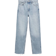 Mango Blanca Straight Fit Cropped Jeans - Medium Blue