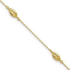 Gold Anklets Finest Gold Rice Bead Anklet in 14k Yellow