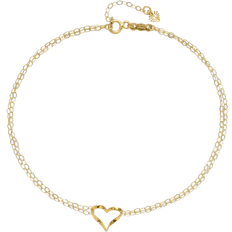 Gold Anklets Finest Gold Double Strand Heart Anklet - Gold