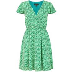 Florals - V-Neck Dresses MELA Ditsy Print Wrap Skater Dress - Green