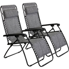Foldable Garden Chairs Garden & Outdoor Furniture VonHaus Zero Gravity 2-pack Reclining Chair