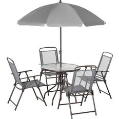 OutSunny 84B-688 Patio Dining Set, 1 Table incl. 4 Chairs