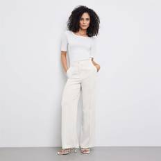 Gerry Weber Wide Leg Trousers With Pressed Pleats Off White