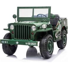 Freddo 24V Military-Style Willy Jeep 3-Seater Kids' Electric Ride-On, Leather Wayfair Multi Color