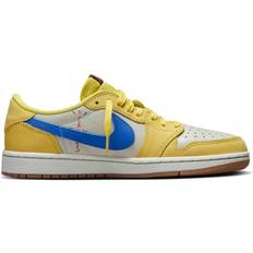 Nike Yellow Shoes Nike Air Jordan 1 Low OG x Travis Scott W - Canary/Racer Blue/Light Silver/Gum Medium Brown