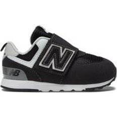 New Balance Toddler's 574 Hook & Loop - Black with Silver Metallic