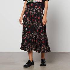 See by Chloé Juliette Floral-Print Stretch-Crepe Maxi Skirt FR 36/UK Black