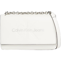 Calvin Klein Convertible Shoulder Bag - White/Silver Logo