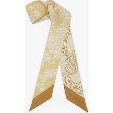 Gold - Women Scarfs Bvlgari Womens Gold Logo Bouquet Graphic-print Silk-twill Scarf