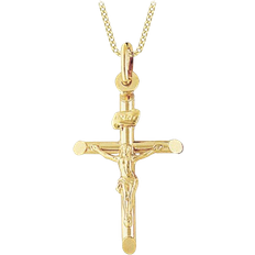 T H Baker Medium Crucifix Necklace - Gold
