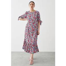 Pleats Dresses Dorothy Perkins petite multi floral tie sleeve midi dress