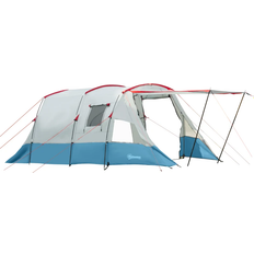 OutSunny 6-8 Person Camping Tent with Bedroom Living Room Sewn-in Floor and Carry Bag