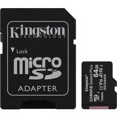 64 GB - microSDXC Memory Cards Kingston Canvas Select Plus microSDXC Class 10 UHS-I U1 V10 A1 100MB/s 64GB +Adapter