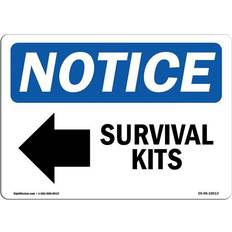 SignMission OS-NS-A-1218-L-18513 12 18 OSHA Notice Survival Kits Left Arrow