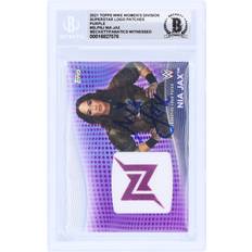 Topps Nia Jax WWE Autographed 2021 Superstar Logo Patch Purple Relic #SLP-NJ #10/99 Beckett Fanatics Witnessed Authenticated Card