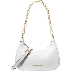 Michael Kors Cora Medium Pebbled Leather Shoulder Bag - White