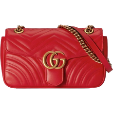 Gucci Gg Marmont Small Shoulder Bag - Red Leather