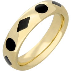 Black Rings C W Sellors Wedding Band Ring - Gold/Black