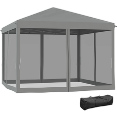 Metal Pavilions & Accessories OutSunny Pop Up Gazebo with Sidewall Netting 3x3 m