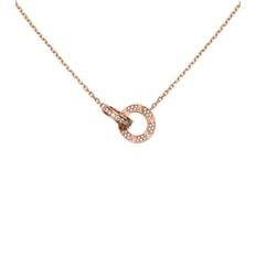 Cartier Necklaces Cartier Womens Pink Love 18ct Rose-gold and Diamond Necklace 41cm