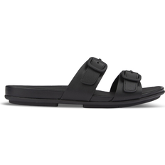 Fitflop Slippers & Sandals Fitflop Gracie Buckle Two-Bar Leather - All Black