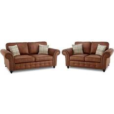Furniture 786 Oakland Suede Tan Brown Sofa 210cm 2 Seater, 3 Seater