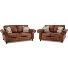 Brown Furniture Furniture 786 Oakland Suede Tan Brown Sofa 210cm 2 Seater, 3 Seater