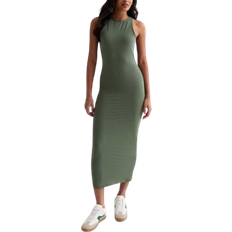 Solid Colours Dresses New Look Slinky Racer Midi Dress - Khaki