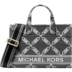 Michael Kors Gigi Small Empire Logo Jacquard Messenger Bag - Black/White