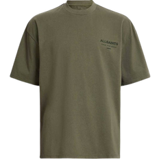 AllSaints Xander Flocked Logo Oversized T-shirt - Fleur Green