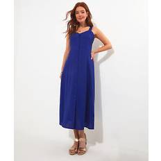 Joe Browns Button Through Linen Blend Dress, Blue, 18, Women