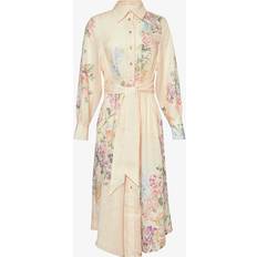 Zimmermann Linen Floral Halliday Dress ivory 0P