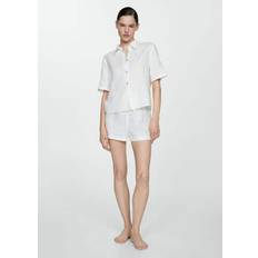 Mango Linen pyjama shirt white Woman White