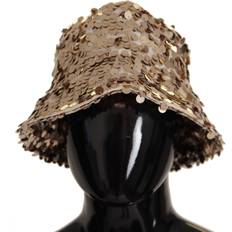 Gold Hats Dolce & Gabbana Elegant Sequined Gold Bucket Women's Hat