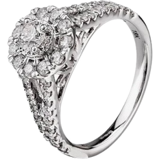 T.H.Baker Halo Ring - White Gold/Diamonds