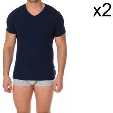 Bikkembergs Mens Pack-2 Essential short-sleeved T-shirts BKK1UTS02BI men Blue