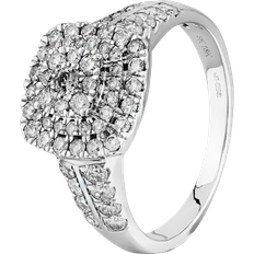 T.H.Baker Shouldered Cushion Cluster Ring - White Gold/Diamonds