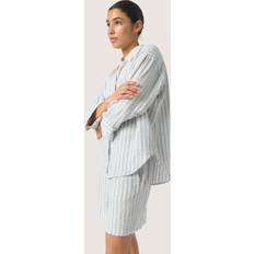 Soaked in Luxury Belira Linen Blend Striped Casual Fit Shirt